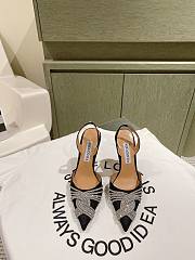  Aquazzura Gatsby Sling Satin 105 Black - 2