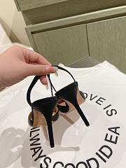  Aquazzura Gatsby Sling Satin 105 Black - 5