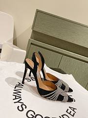  Aquazzura Gatsby Sling Satin 105 Black - 4