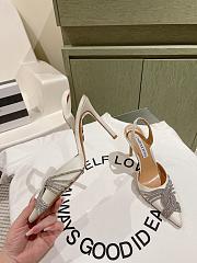 Aquazzura Gatsby Sling Satin 105 White - 2
