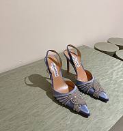  Aquazzura Gatsby Sling Satin 105 Blue - 1
