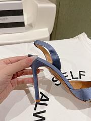 Aquazzura Gatsby Sling Satin 105 Blue - 2