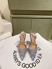  Aquazzura Gatsby Sling Satin 105 Blue - 4