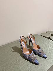  Aquazzura Gatsby Sling Satin 105 Blue - 5