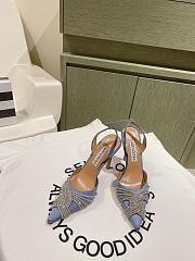  Aquazzura Gatsby Sling Satin 105 Blue - 6