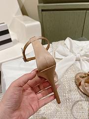 Aquazzura Crystal Margarita Satin Sandal 105 Beige - 6