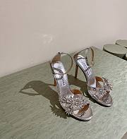 Aquazzura Crystal Margarita Sandal 105 Silver - 1