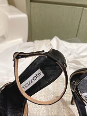 Aquazzura Crystal Margarita Satin Sandal 105 Black  - 2