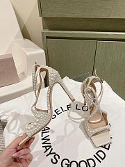 Jimmy Choo Azia 95mm Pearl-embellished Sandals White - 5