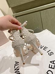 Jimmy Choo Azia 95mm Pearl-embellished Sandals White - 4