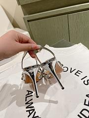 Aquazzura Bubbles 105 Stud-embellished Leather Sandals Silver - 6