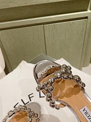 Aquazzura Bubbles 105 Stud-embellished Leather Sandals Silver - 4