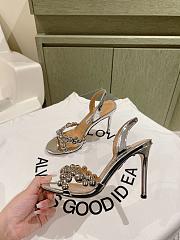 Aquazzura Bubbles 105 Stud-embellished Leather Sandals Silver - 2