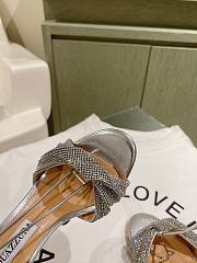 Aquazzura Crystal Twist 105 Leather Sandals Silver - 2
