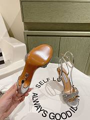 Aquazzura Crystal Twist 105 Leather Sandals Silver - 4