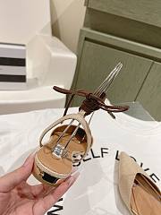 Aquazzura Beyond Leather-trimmed Raffia Pointtoe Flats In Natural - 2