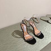 Aquazzura Olie Sandal 105 Satin Crystal Black - 1