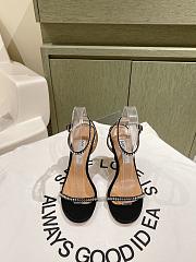 Aquazzura Olie Sandal 105 Satin Crystal Black - 2