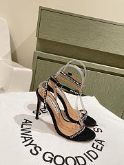 Aquazzura Olie Sandal 105 Satin Crystal Black - 3