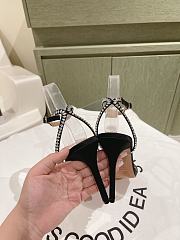 Aquazzura Olie Sandal 105 Satin Crystal Black - 5
