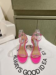Aquazzura Olie Sandal 105 Satin Crystal Pink  - 2