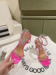 Aquazzura Olie Sandal 105 Satin Crystal Pink  - 3
