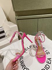 Aquazzura Olie Sandal 105 Satin Crystal Pink  - 5