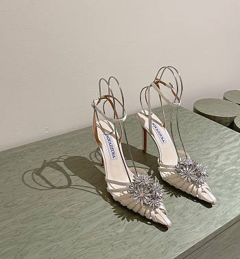  Aquazzura Crystal Margarita Pump 105 White