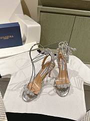 Aquazzura Disco Dancer 105 Embellished Sandals Silver - 4