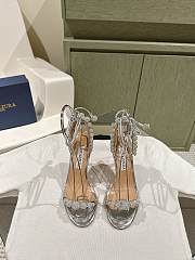 Aquazzura Disco Dancer 105 Embellished Sandals Silver - 5