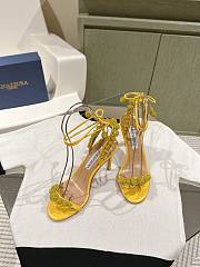 Aquazzura Disco Dancer 105 Embellished Sandals Yellow  - 2