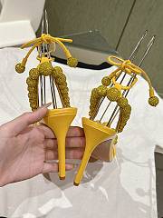 Aquazzura Disco Dancer 105 Embellished Sandals Yellow  - 5