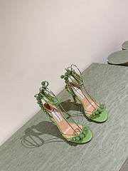 Aquazzura Disco Dancer 105 Embellished Sandals Green - 4