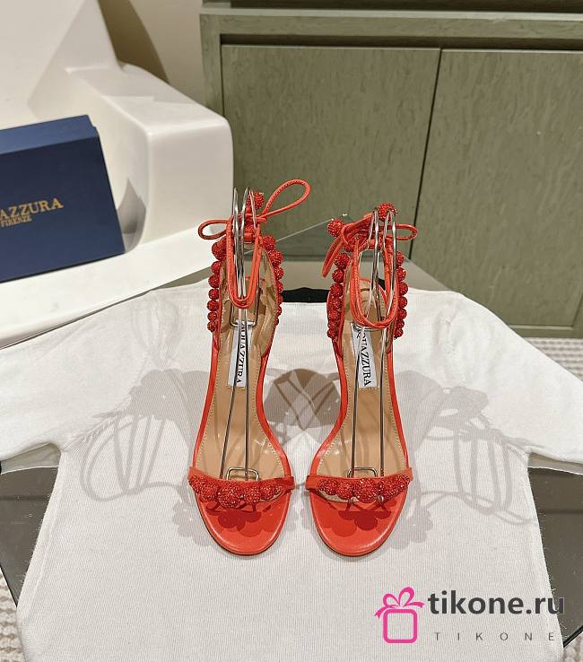 Aquazzura Disco Dancer 105 Embellished Sandals Orange - 1