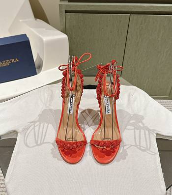 Aquazzura Disco Dancer 105 Embellished Sandals Orange