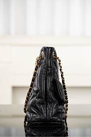 Chanel Shopping Bag Shiny Lambskin & Gold Tone Metal Black - 38x26x11cm - 5