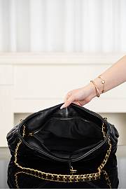Chanel Shopping Bag Shiny Lambskin & Gold Tone Metal Black - 38x26x11cm - 4