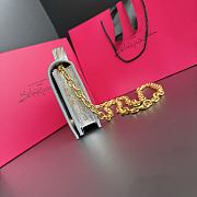 Schiaparelli Keyhole Chain Clutch Silver Laminated Crinkled Calf Leather - 19x11x4cm - 3