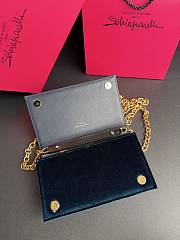 Schiaparelli Keyhole Bijou Chain Clutch Blue Velvet - 19x10.5x4cm - 3