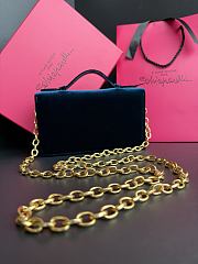 Schiaparelli Keyhole Bijou Chain Clutch Blue Velvet - 19x10.5x4cm - 5