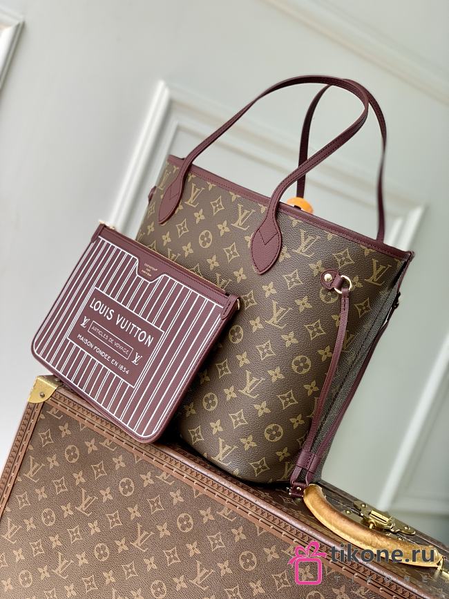 LV Neverfull Inside Out MM Monogram Wine M25663 - 31x28x14cm - 1