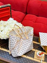 LV Neverfull MM Damier Azur Canvas Beige N40604 - 31x28x14cm - 5