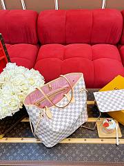 LV Neverfull MM Damier Azur Canvas Pink N40603 - 31x28x14cm - 4