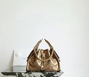 Chanel 25 Handbag Small Metallic Grained Calfskin & Gold Metal Dark Gold - 30x26x14cm - 6