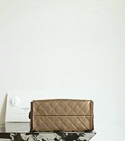 Chanel 25 Handbag Small Metallic Grained Calfskin & Gold Metal Dark Gold - 30x26x14cm - 4