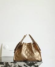 Chanel 25 Handbag Small Metallic Grained Calfskin & Gold Metal Dark Gold - 30x26x14cm - 5