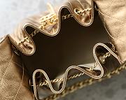 Chanel 25 Handbag Small Metallic Grained Calfskin & Gold Metal Dark Gold - 30x26x14cm - 2
