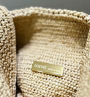 Loewe Medium Ola Bag In Raffia And Calfskin Beige - 26x18x13cm - 5