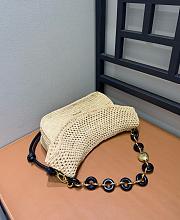 Loewe Medium Ola Bag In Raffia And Calfskin Beige - 26x18x13cm - 2