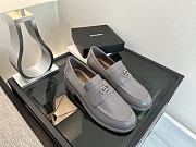 Chanel Moccasins Calfskin Gray - 1